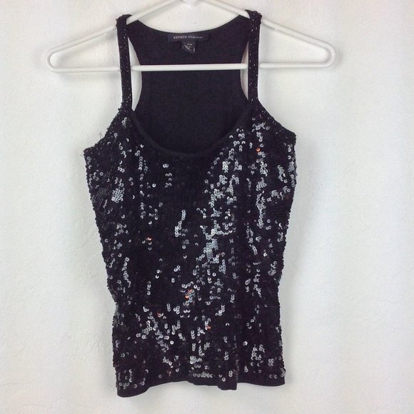 Black Kenneth Cole sequined top - Picture 2 of 6
